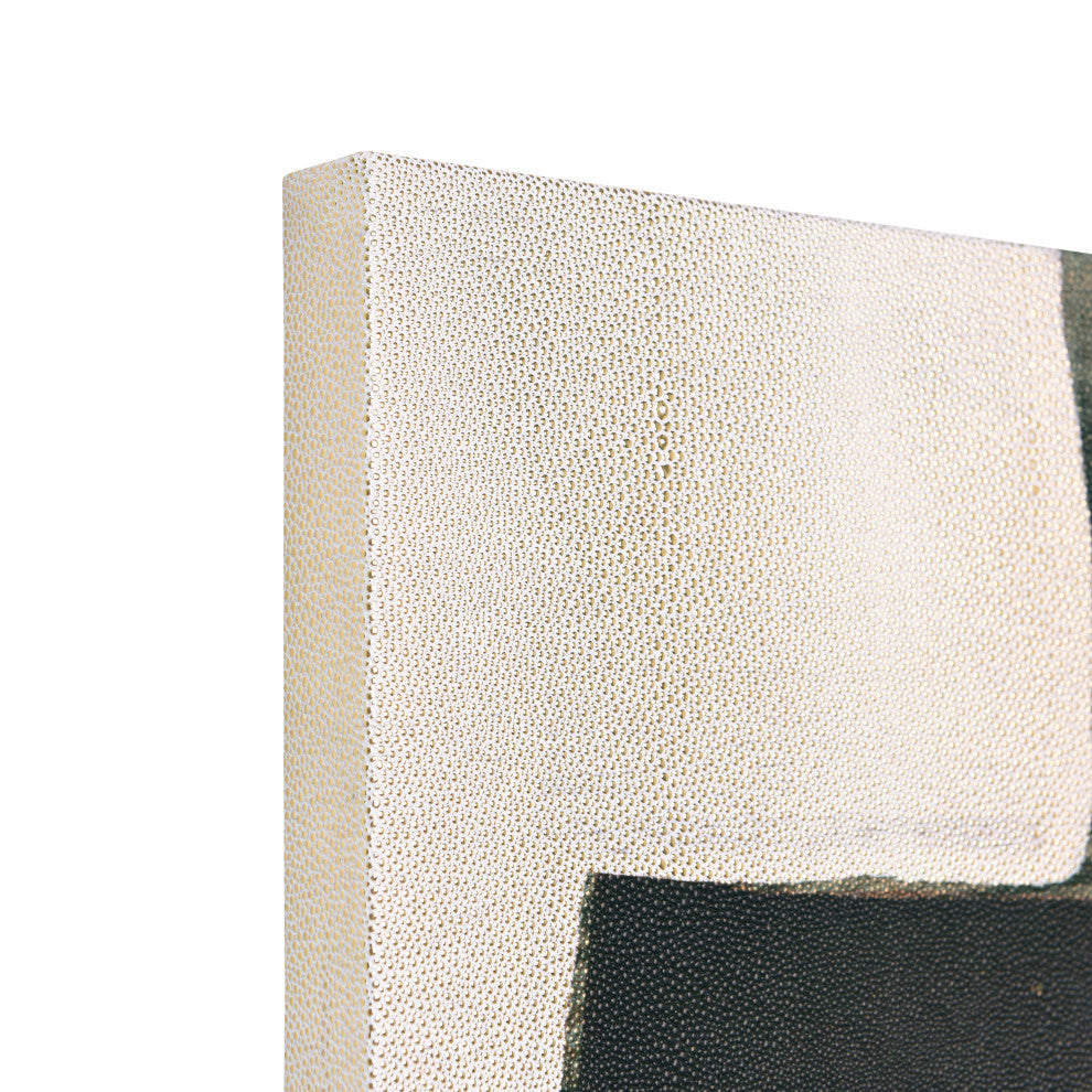 "Bold Abstraction II" Abstract Art on Gold Shagreen Wrapped Canvas Wall Art