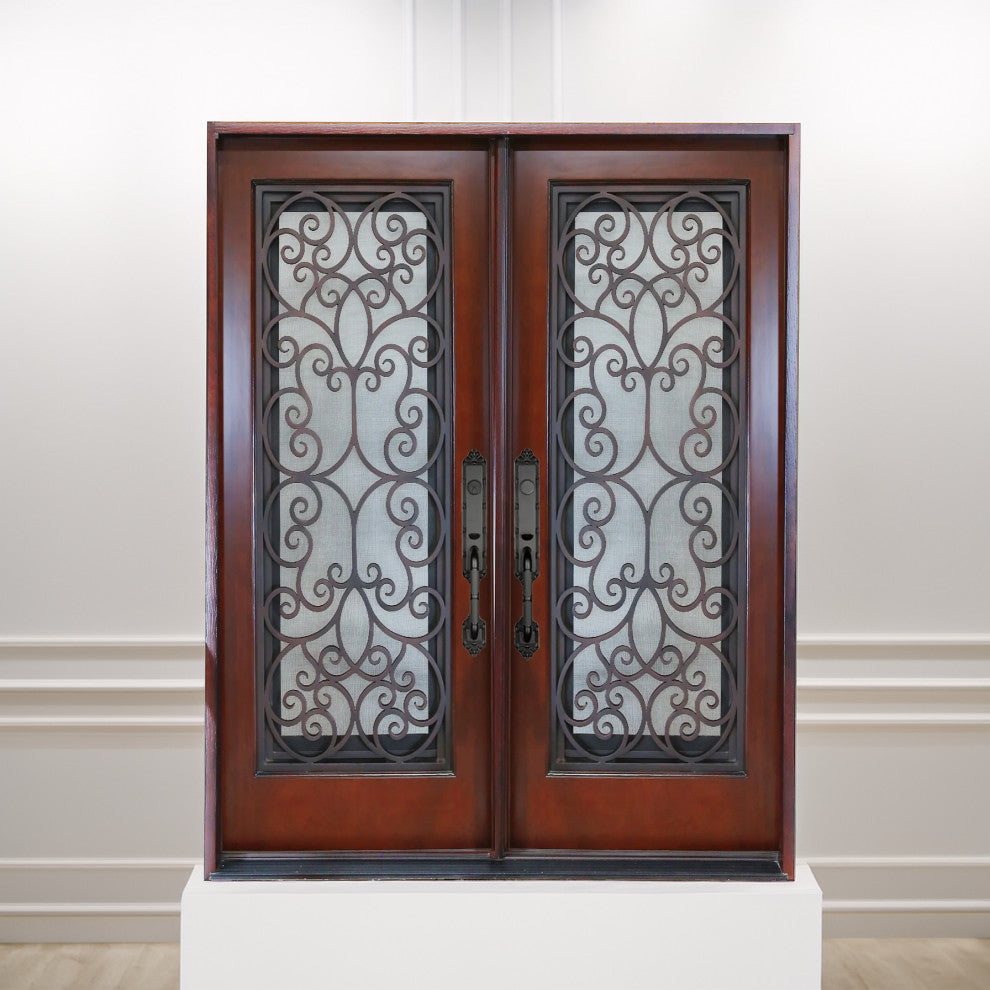 Exterior Front Entry Composite Double Door 60"x80" Right Opening Inward