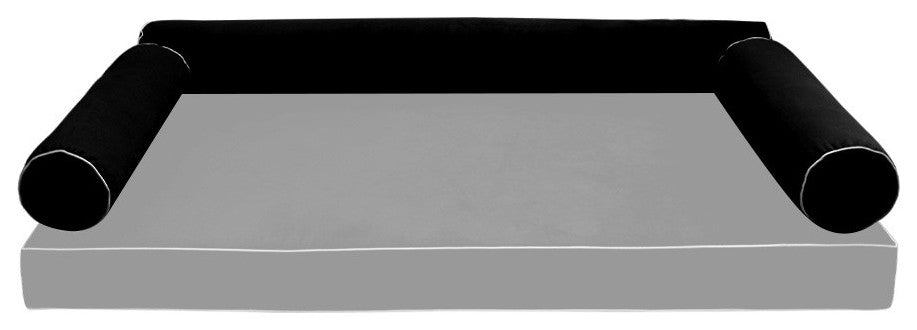 STYLE V6 TwinXL Velvet ContrastPipe Indoor Daybed Bolster Pillow|CoverOnly|AD374