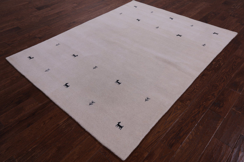 Persian Gabbeh Handmade Wool Rug 5' 0" X 7' 0" - Q15247