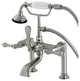 Aqua Vintage Deck Mount Clawfoot Tub Faucet, Brushed Nickel