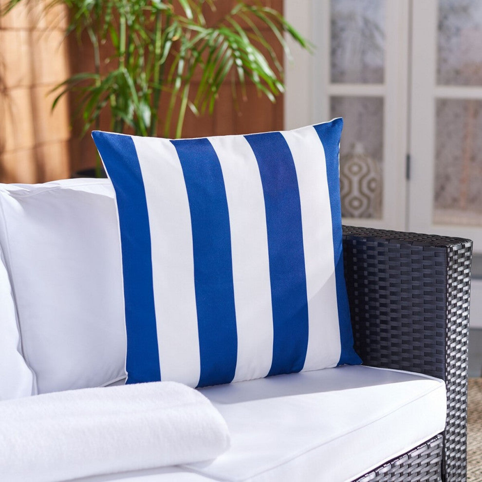 Safavieh Macie Outdoor Pillow Navy 18" X 18"