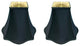Royal Designs Fancy Square Bell Basic Lamp Shade, Black, 5x12x9.75, Set of 2