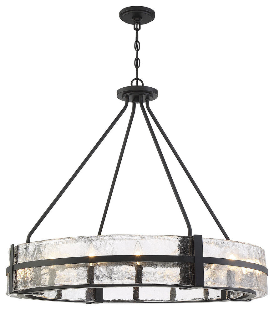 Hudson Matte Black Pendant, 12-Light
