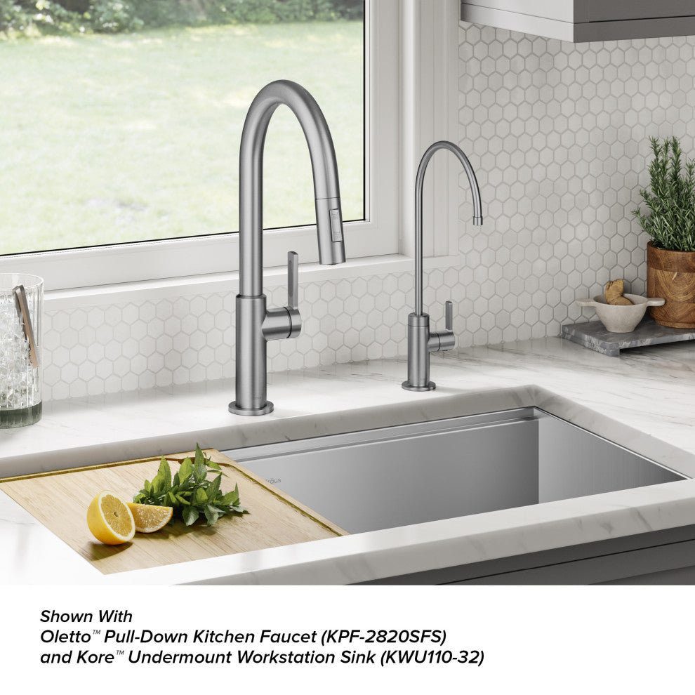 KRAUS Oletto 1-Handle Drinking Water Filter Faucet, Spot Free Stainless Steel