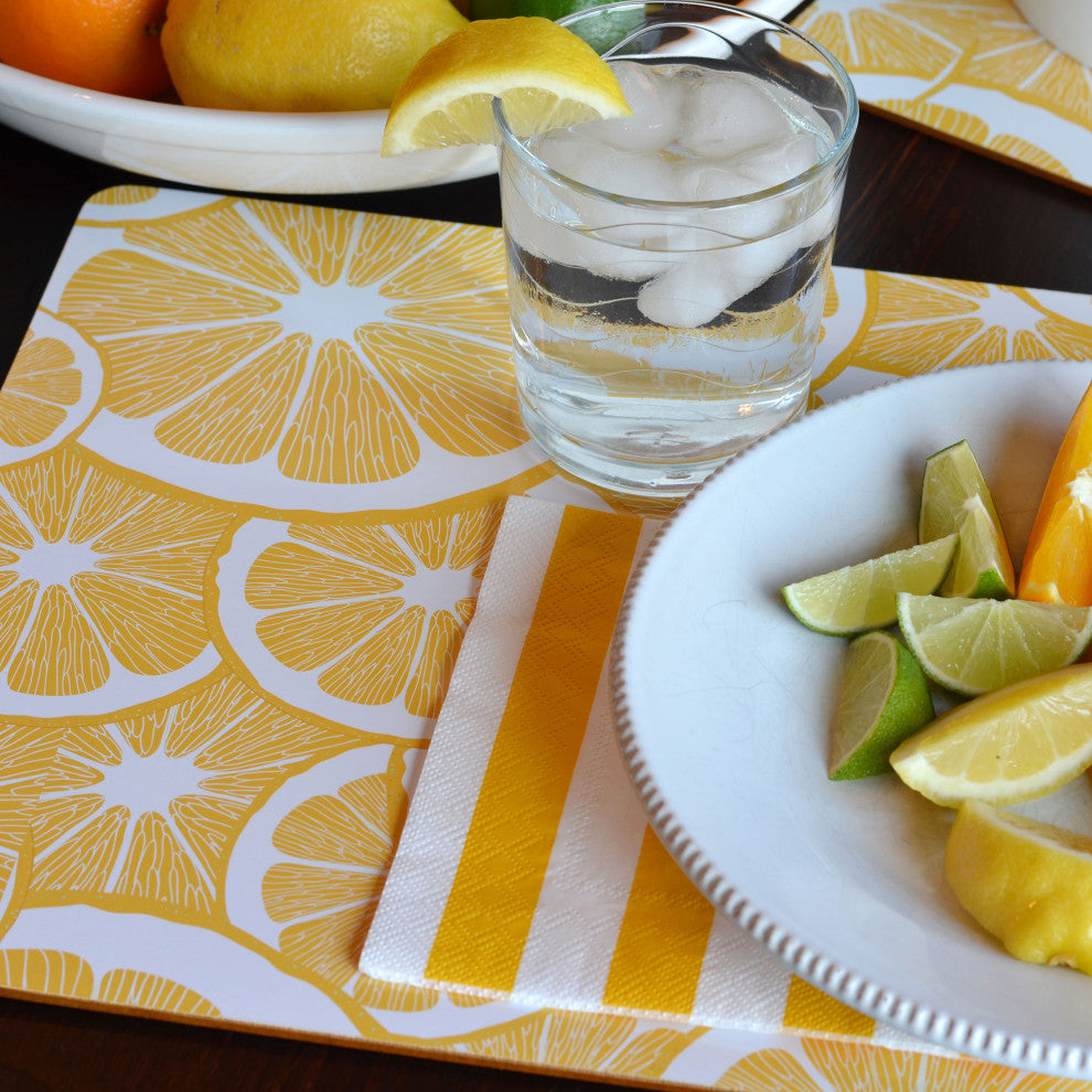4 Piece Citrus Board Placemat Set
