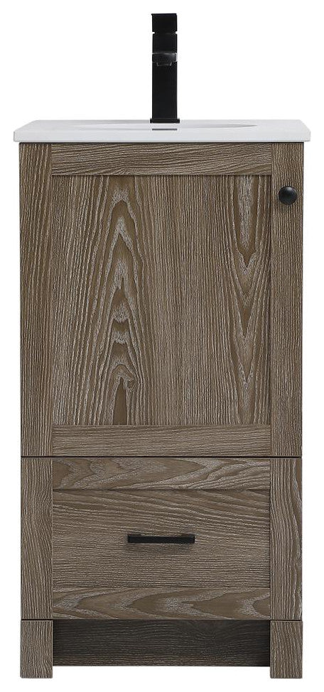 Home Living Single 18" Bathroom Vanity (Weathered Oak)