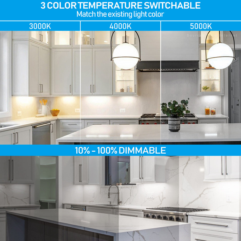 8 Pack 8" 3CCT Swivel LED Under Cabinet Light, Dimmableand Linkable