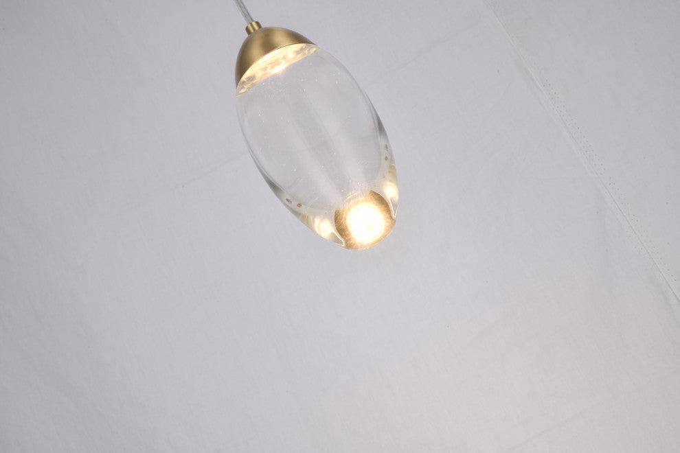 BETHEL INTERNATIONAL OCH04P7BR 1-Light LED Pendant, Brass