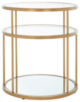 Safavieh Layta 3 Shelf Accent Table, Gold/Clear