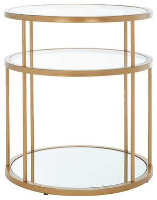 Safavieh Layta 3 Shelf Accent Table, Gold/Clear