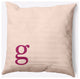 20" x 20" Modern Monogram Indoor/Outdoor Polyester Throw Pillow, Dusty Rose