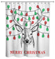 Christmas Deer with Lights 71x74 Shower Curtain