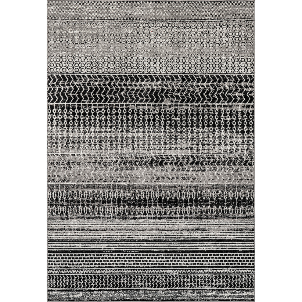 Nuloom Nova Stripes Contemporary Area Rug, Dark Grey 4'x6'