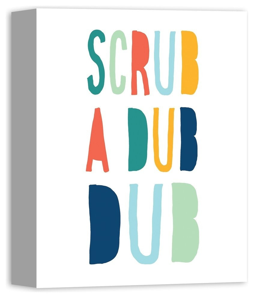 Scrub A Dub Dub Bright Tones Design 11x14 Canvas Wall Art