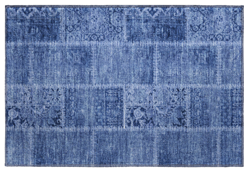 Premium Machine Washable Mayfield AMF635 Navy 1'8" x 2'6" Rug