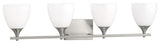 Toffino 4 Light Bath, Brushed Steel