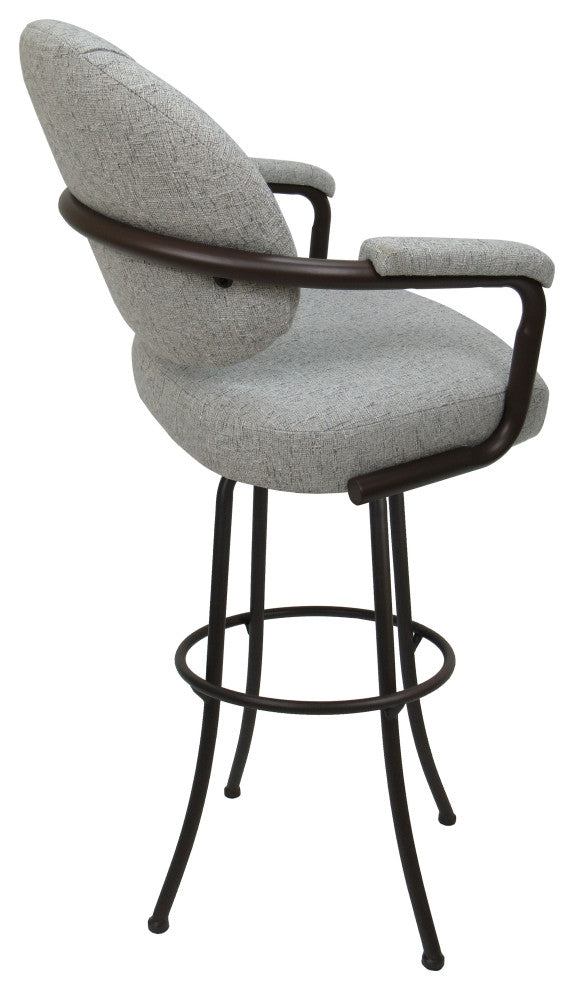 Swivel Counter 26", 30" or Extra Tall 34" Metal Bar Stool M-70, Hemsath Slate - Brown, 34"