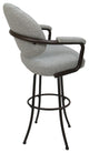Swivel Counter 26", 30" or Extra Tall 34" Metal Bar Stool M-70, Hemsath Slate - Brown, 34"