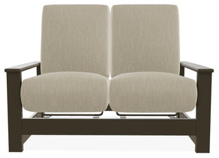 Leeward Deep Seat Outdoor Loveseat with Hidden Motion, Huskie/Beachwood