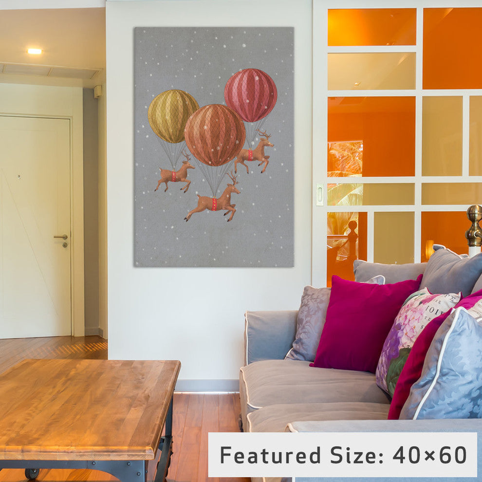 "Flight Of The Deer Grey" by Terry Fan, 40x26x1.5