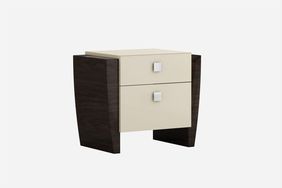 Erica Wood Nightstand, Hi Gloss Finish