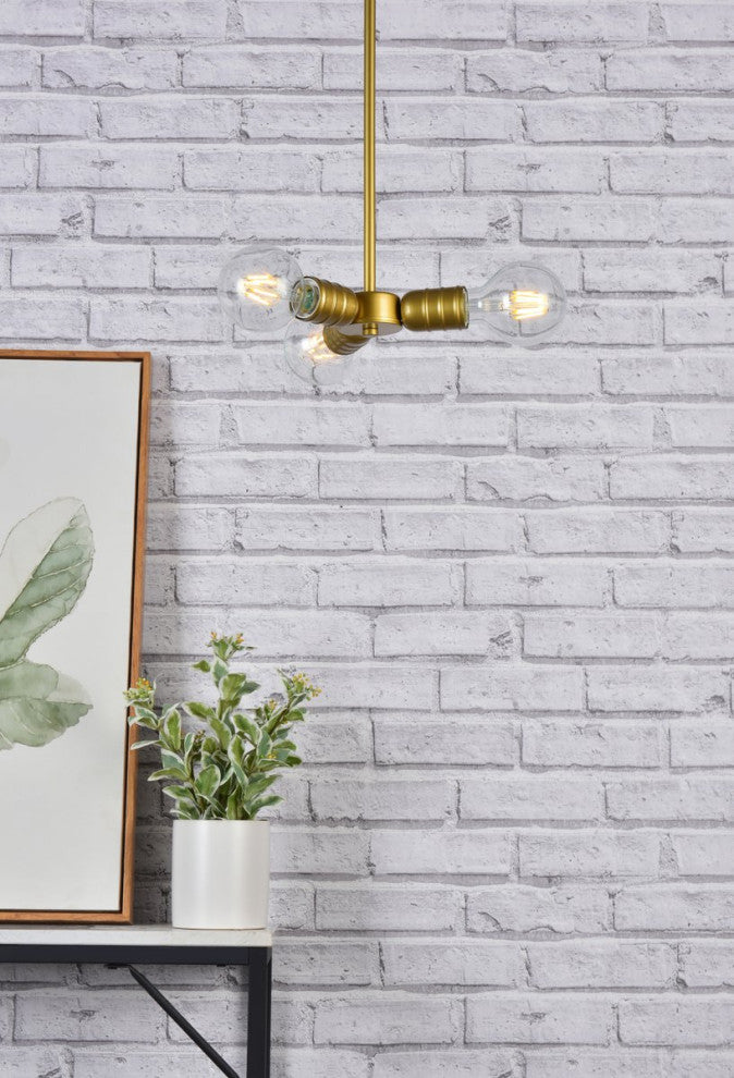 Reese 3-Light Brass Pendant