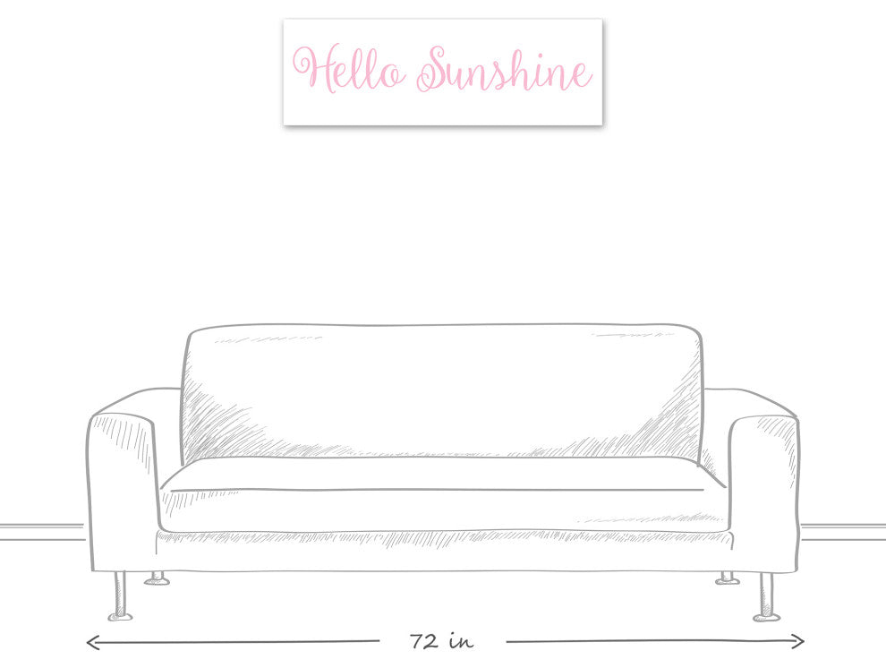 Hello Sunshine 12"x36" Canvas Wall Art, Pink