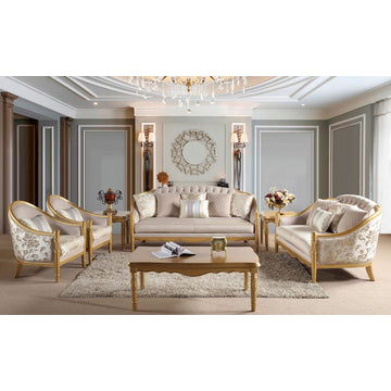 Infinity Cream Upholstered 6-Piece Living Room Set