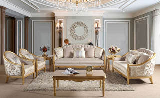 Infinity Cream Upholstered 6-Piece Living Room Set