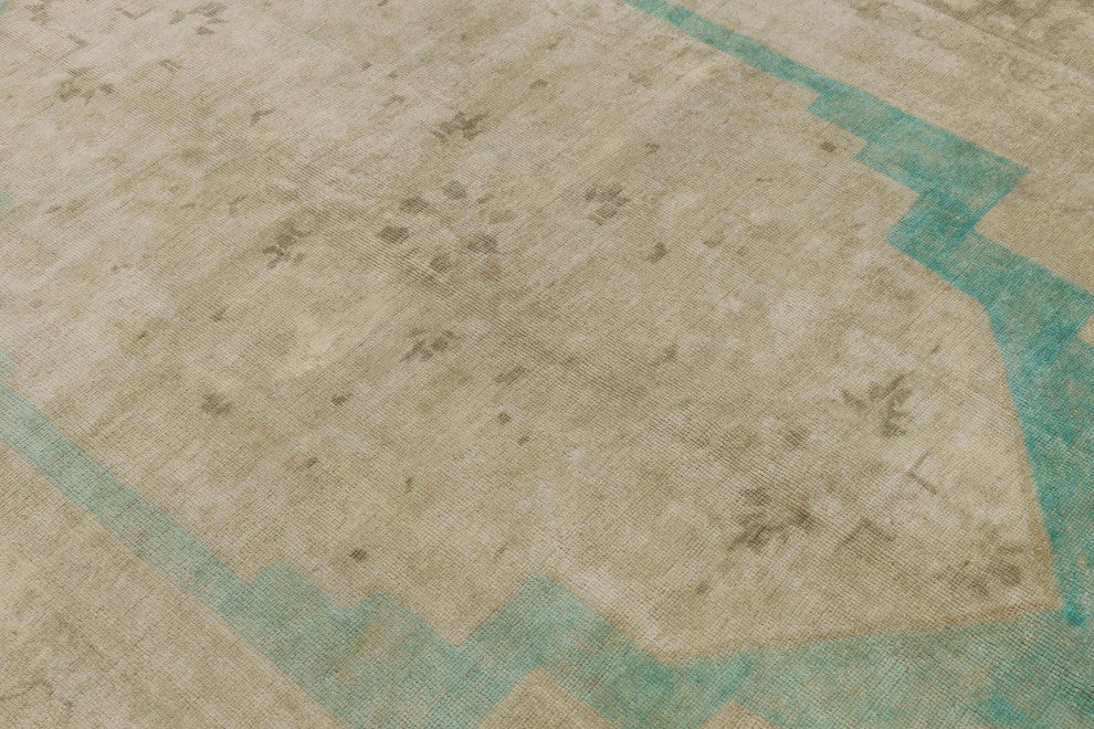 Vintage Turkish Hand-Knotted Rug 5' 7" x 8' 8", 67 in. x 104 in.