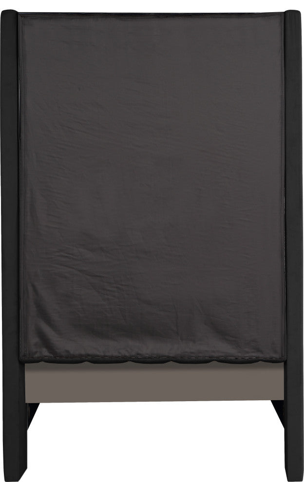 Fritz Velvet Upholstered Bed, Black, Twin