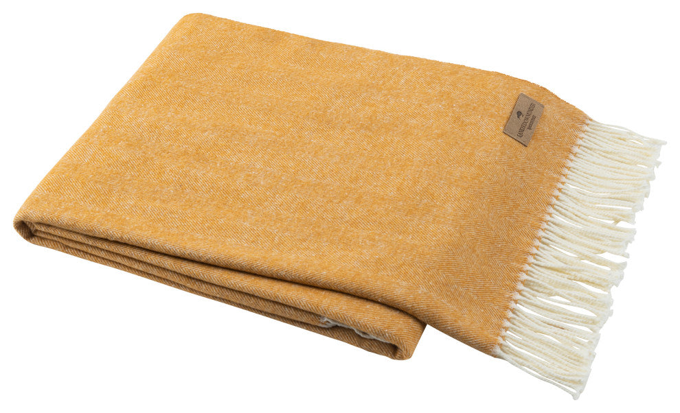 Italian Herringbone Throw, Ochre