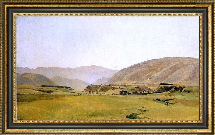 Johann Martin Von Rohden Campagna Landscape Framed Premium Canvas Print, 15"x30"
