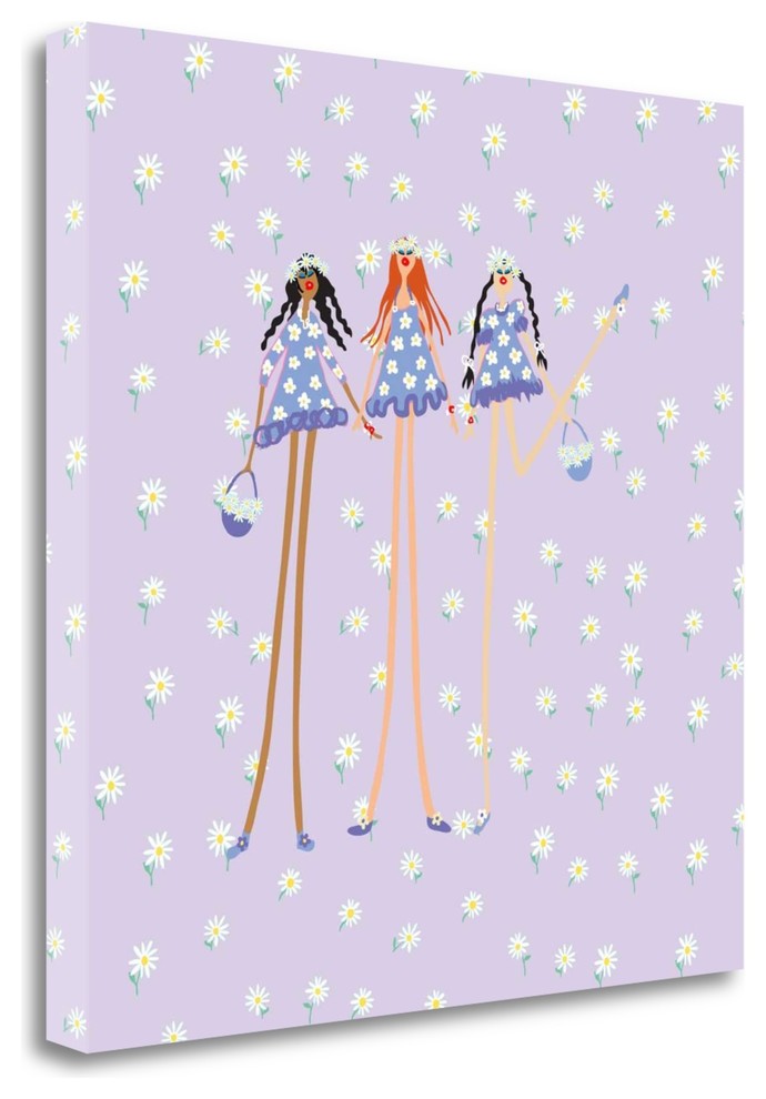 "Flower Girls" By Caroline Benchetrit, Giclee Print on Gallery Wrap Canvas