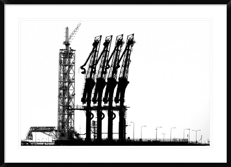 "Rotterdam-Harbour" Framed Digital Print by Jan Niezen, 44x32"