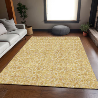 Premium Machine Washable Mayfield AMF661 Gold 8' x 10' Rug
