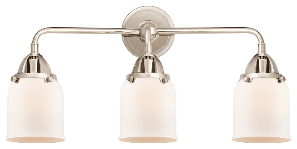 Small Bell Bath Vanity Light, Polished Nickel, Matte White, Matte White