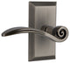 Studio Plate With Swan Lever, Antique Pewter, Privacy, Right-Handed