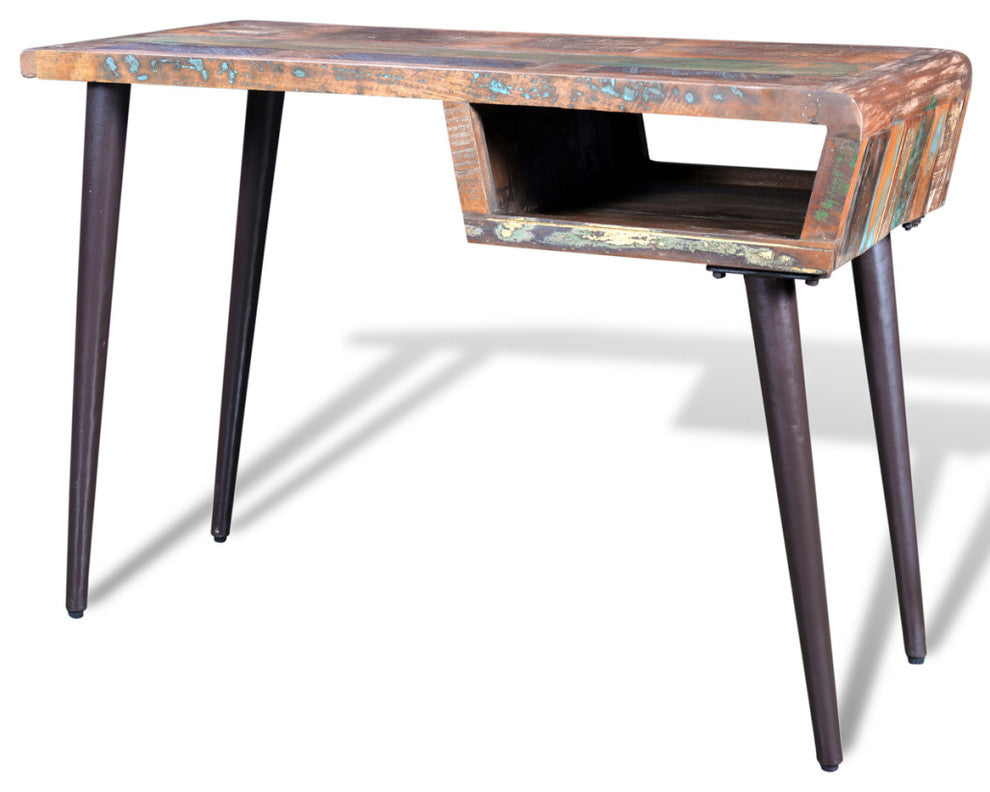 vidaXL Desk Computer Desk Writing Table with Iron Legs Solid Wood Reclaimed