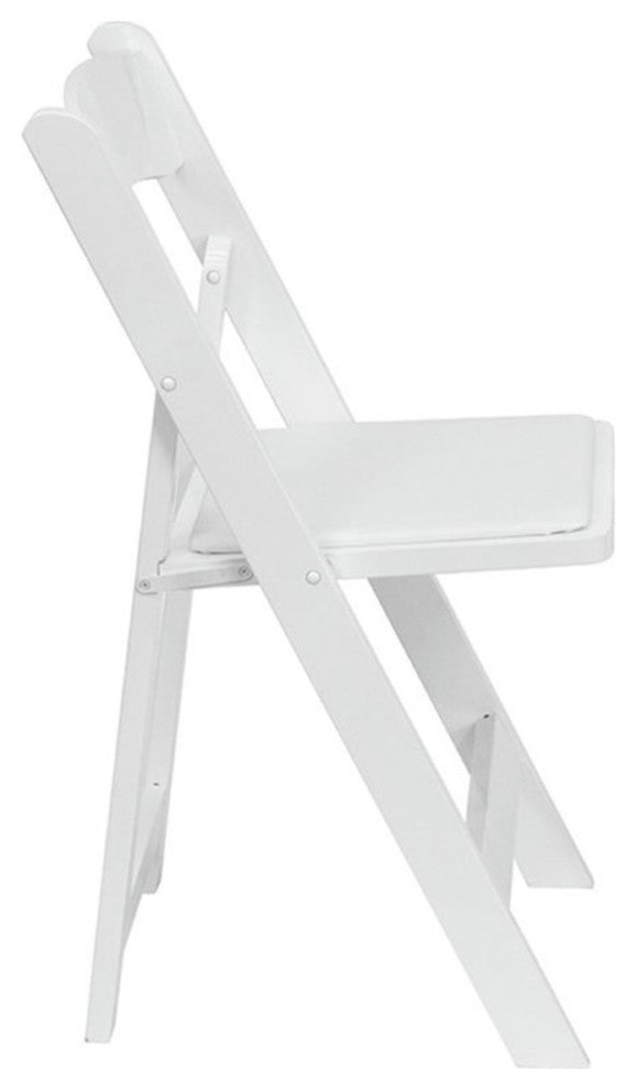 2 Pack HERCULES Series Wood Folding Chair With Vinyl Padded Seat, White