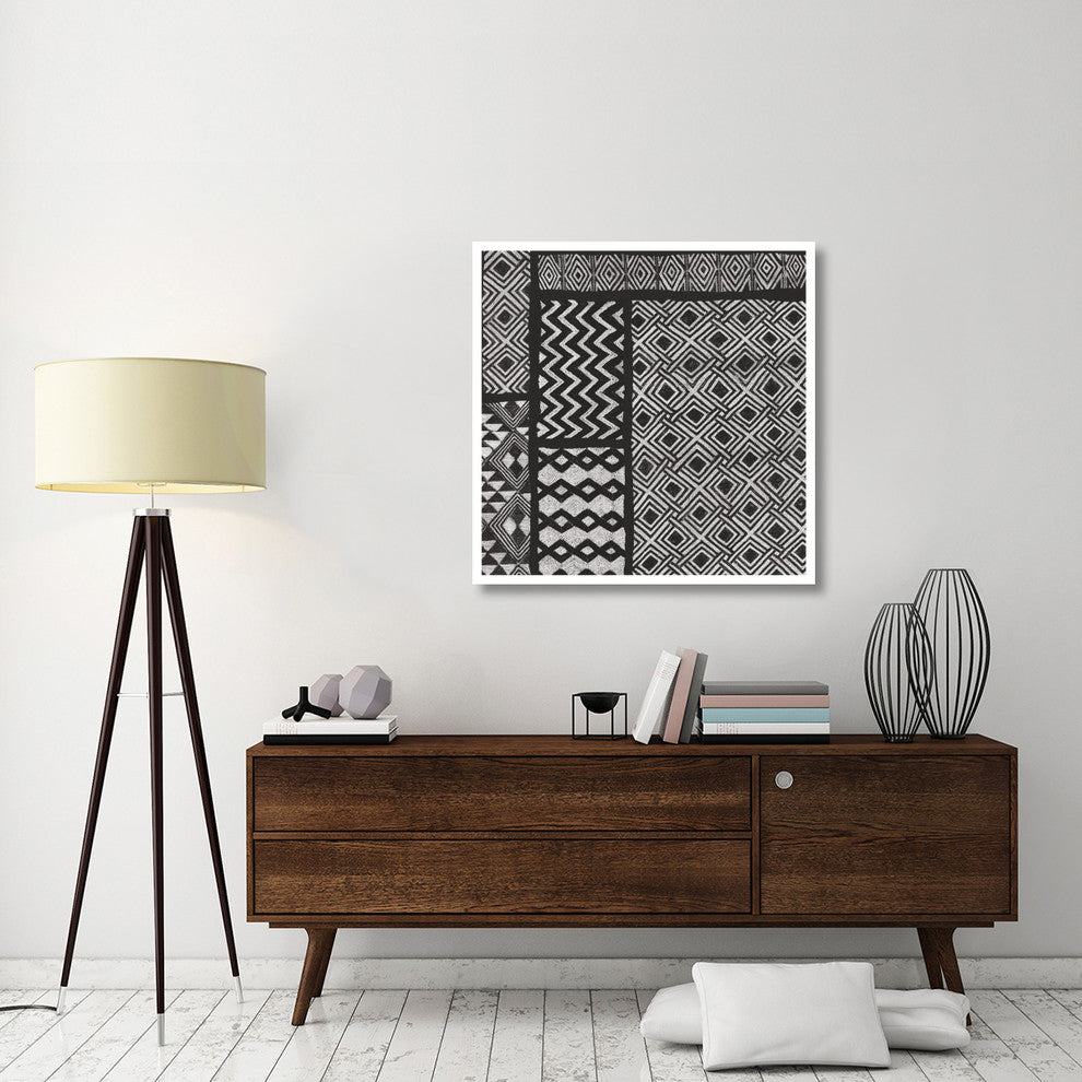 "Kuba Abstract I BW" Digital Paper Print by Sue Schlabach, 38"x38"