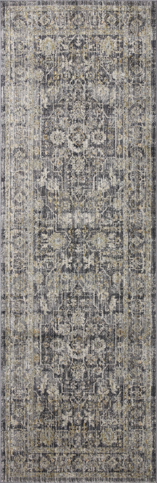 Jean Stoffer x Loloi Katherine Area Rug, Midnight  / Tobacco, 2'-7" X 8'-0"