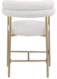 Blake Boucle Fabric Upholstered Counter Stool, Set of 2, Cream, Brushed Finish