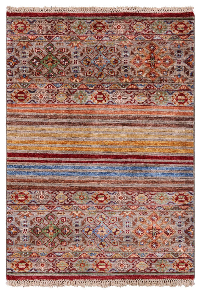 2' 8" X 3' 9" Hand Knotted Khorjin Super Kazak Wool Rug Q7587