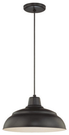 R Series Collection 14" Corded RLM Pendant, White