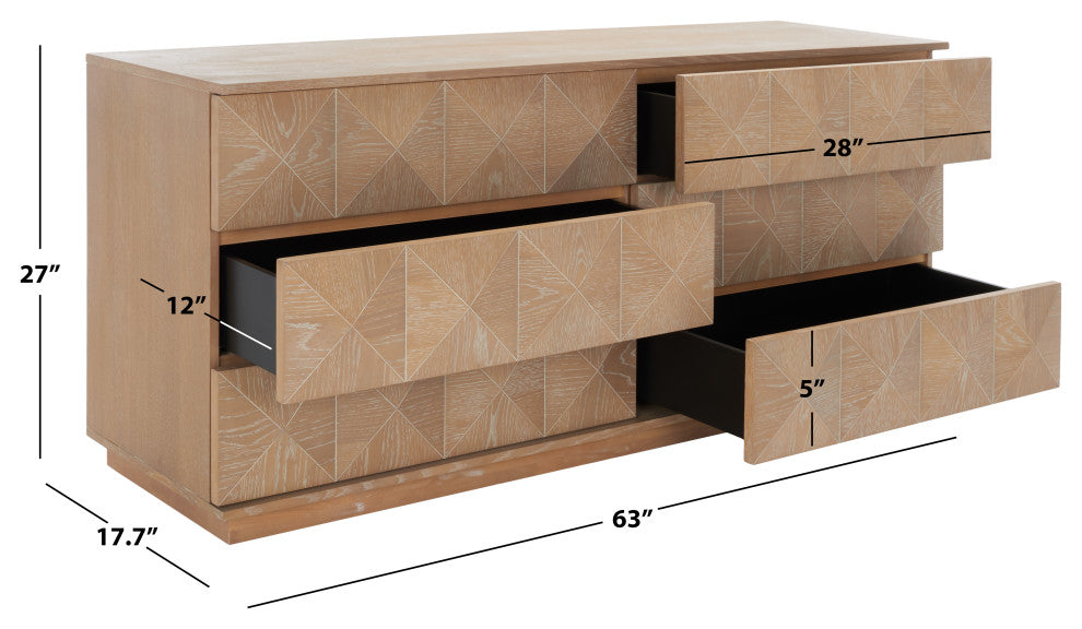 Safavieh Couture Patty 6 Drawer Dresser, Natural