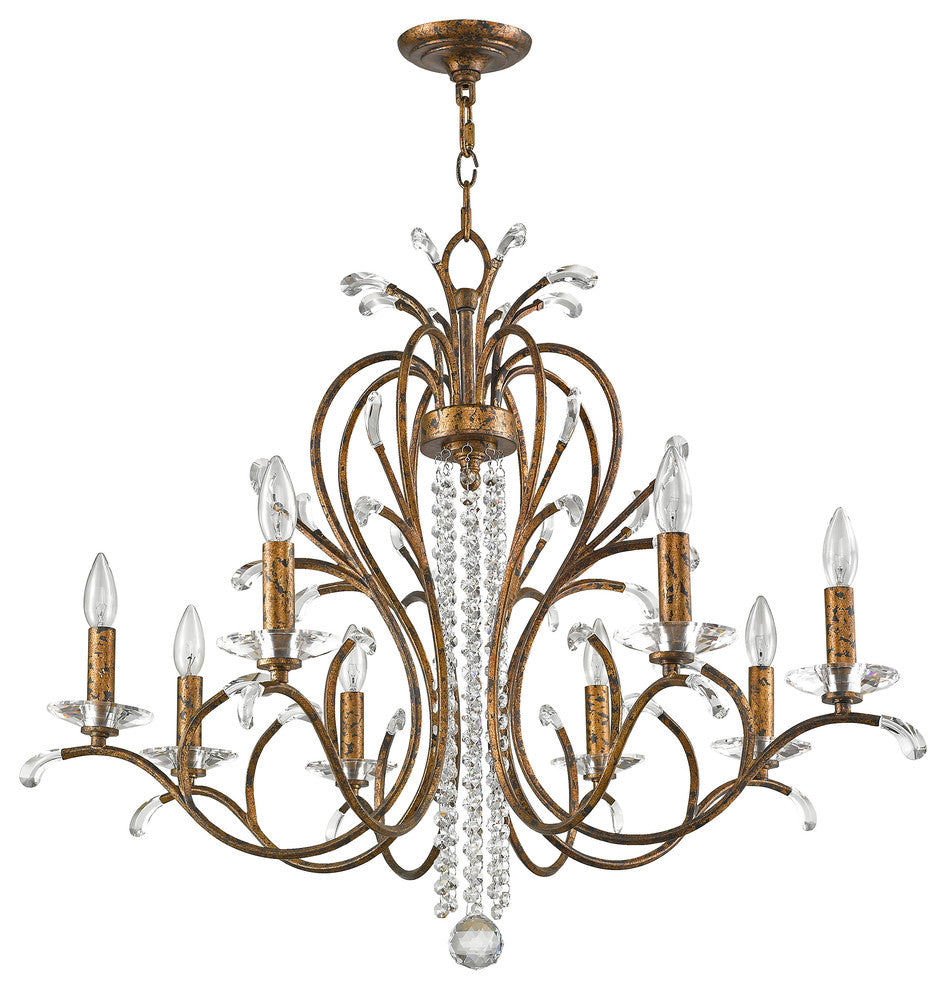 Serafina Chandelier, Hand-Applied Venetian Golden Bronze