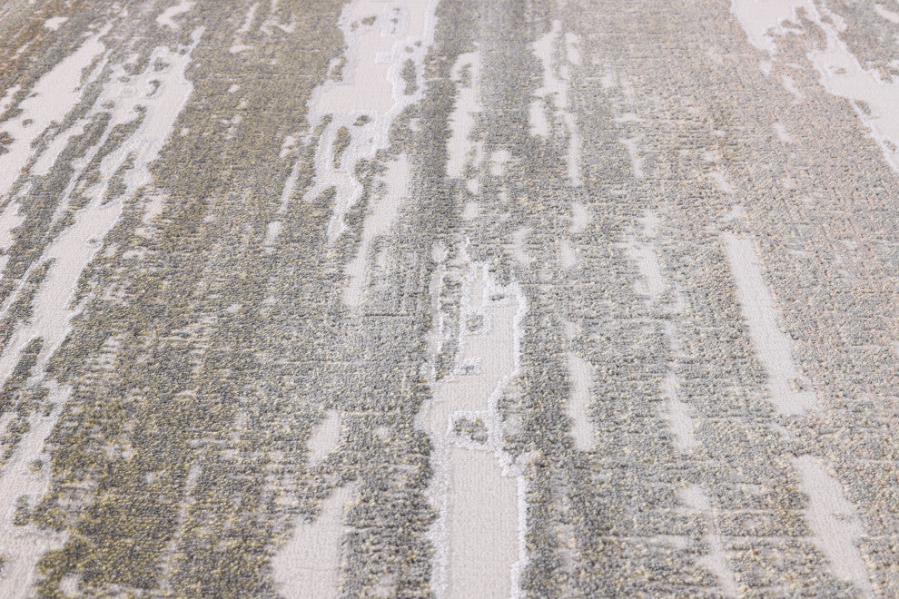 High-Low Ellis Gray/Brown Rug, Gray, 10'x14'