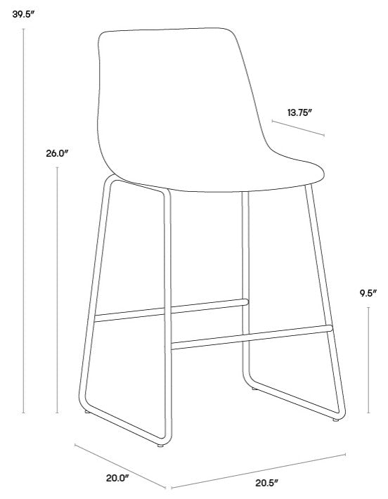 Cal Counter Stool, Antique Brown, Set of 2